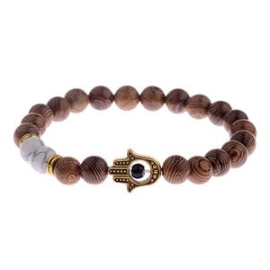 Bracelet Perles en Bois Fatma