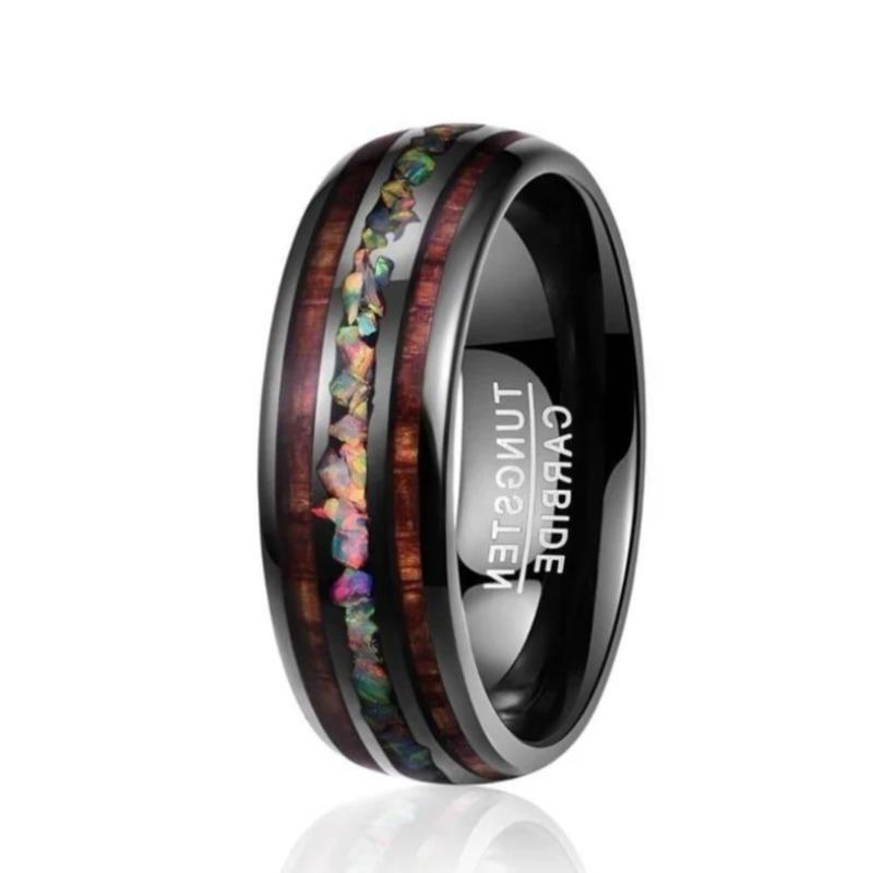 Bague opale noire discount homme