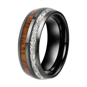 bague en bois noire