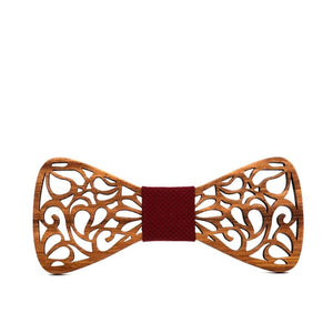 noeud papillon bois l'arabesque rouge