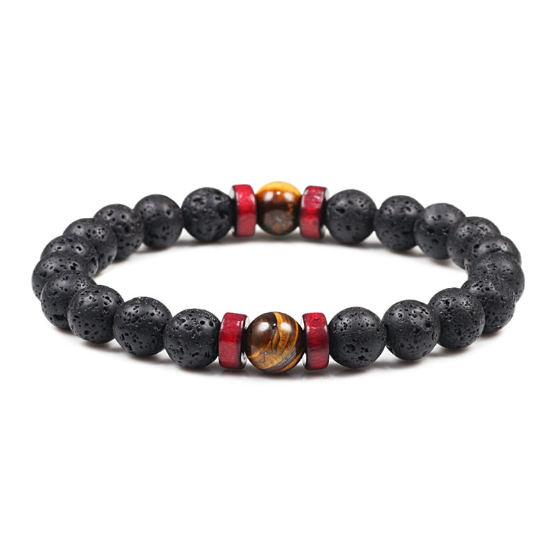 Bracelet Tibétain Fait Main – Fil Et Perles De Bois – Neutre, Unisexe