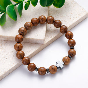 Bracelet perles en bois "Méditation"