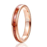 bague en bois tungstene rose elegante