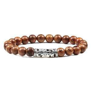 bracelet en perle de bois etoile