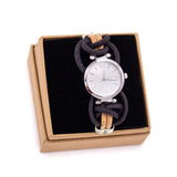 coffret montre en liège femme noir