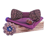 coffret noeud papillon en bois violet paris