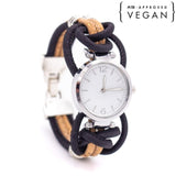 montre en liège femme vegan noir