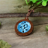 pendentif arbre de vie bleu azur